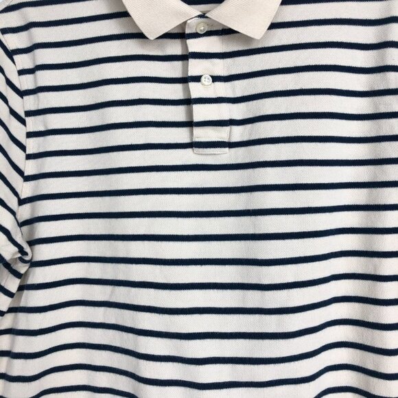 J.Crew Men's Black & off white (cream) Deck-striped polo size L - Picture 8 of 16